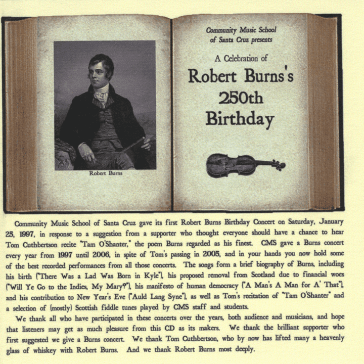 Community Music School of Santa Cruz  - A Celebration of Robert Burns's 250th Birthday